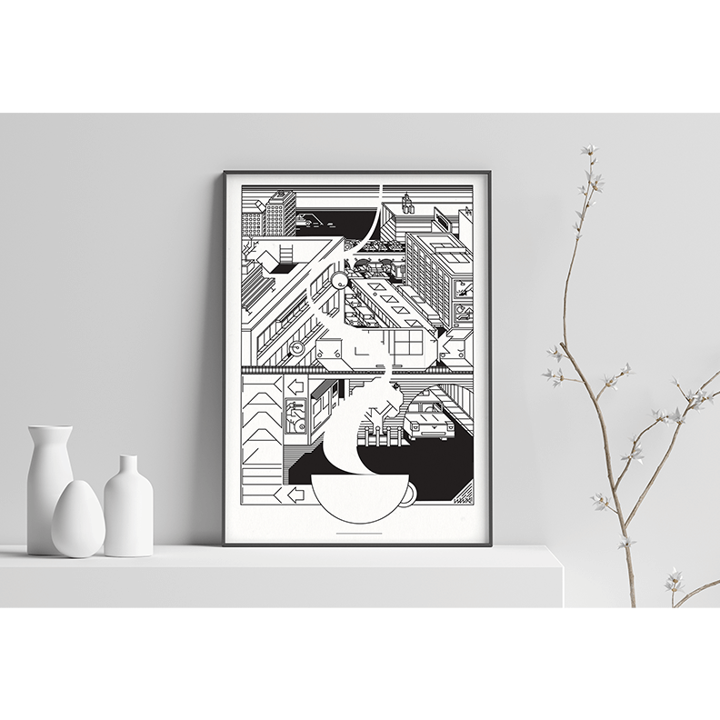 24/7 sitodruk 70x50, papier czerpany